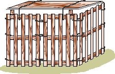 Drawing of a shelter made with pallets