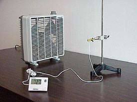 Photo of temperature sensor hooked to apparatus