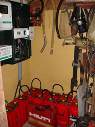 Photo of and inverter and battery backup for pv system.