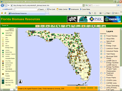 Screen capture of the biomass Web site