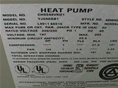 Picture of Outside condensor label.