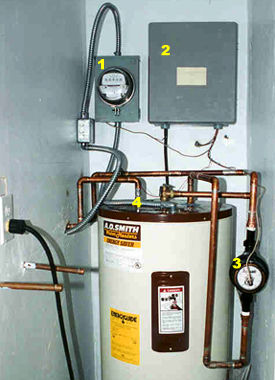 Picture of a residential solar hot water system.